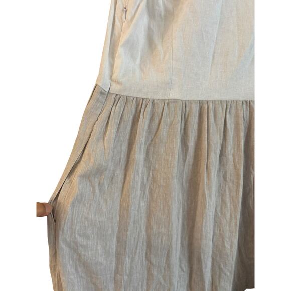 Joie Womens Linen Maxi Dress Small Colorblock Jeweled Neck Minimalist Coastal - Picture 4 of 8